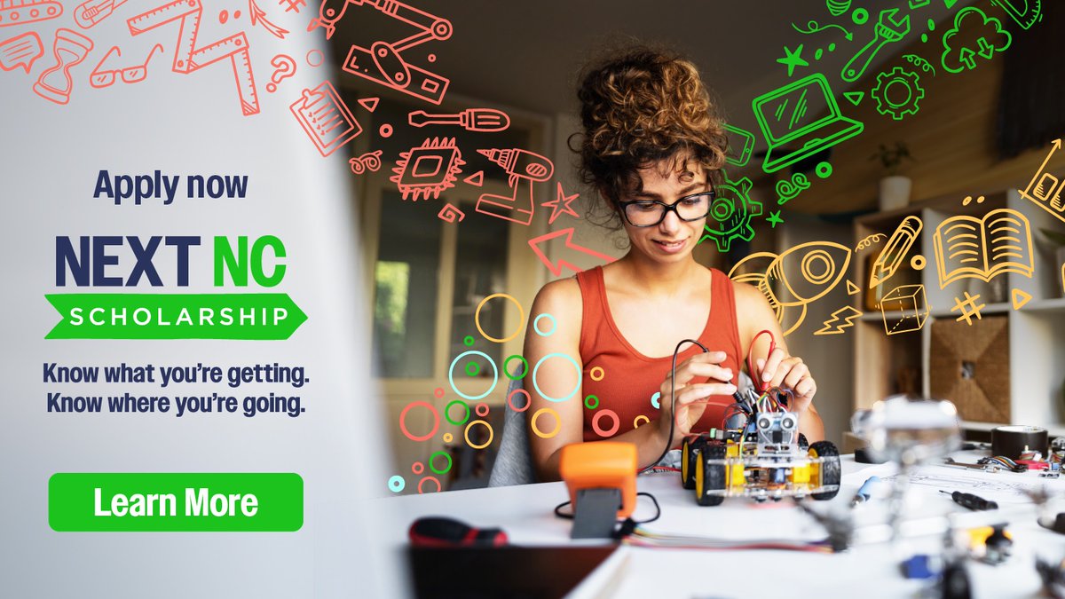 The Next NC Scholarship fully covers tuition and fees at all 58 community colleges for students from households making $80,000 or less.

Learn more at nextncscholarship.org or connect with a Financial Aid Advisor at rccc.edu/support.

#NCFinishFAFSA