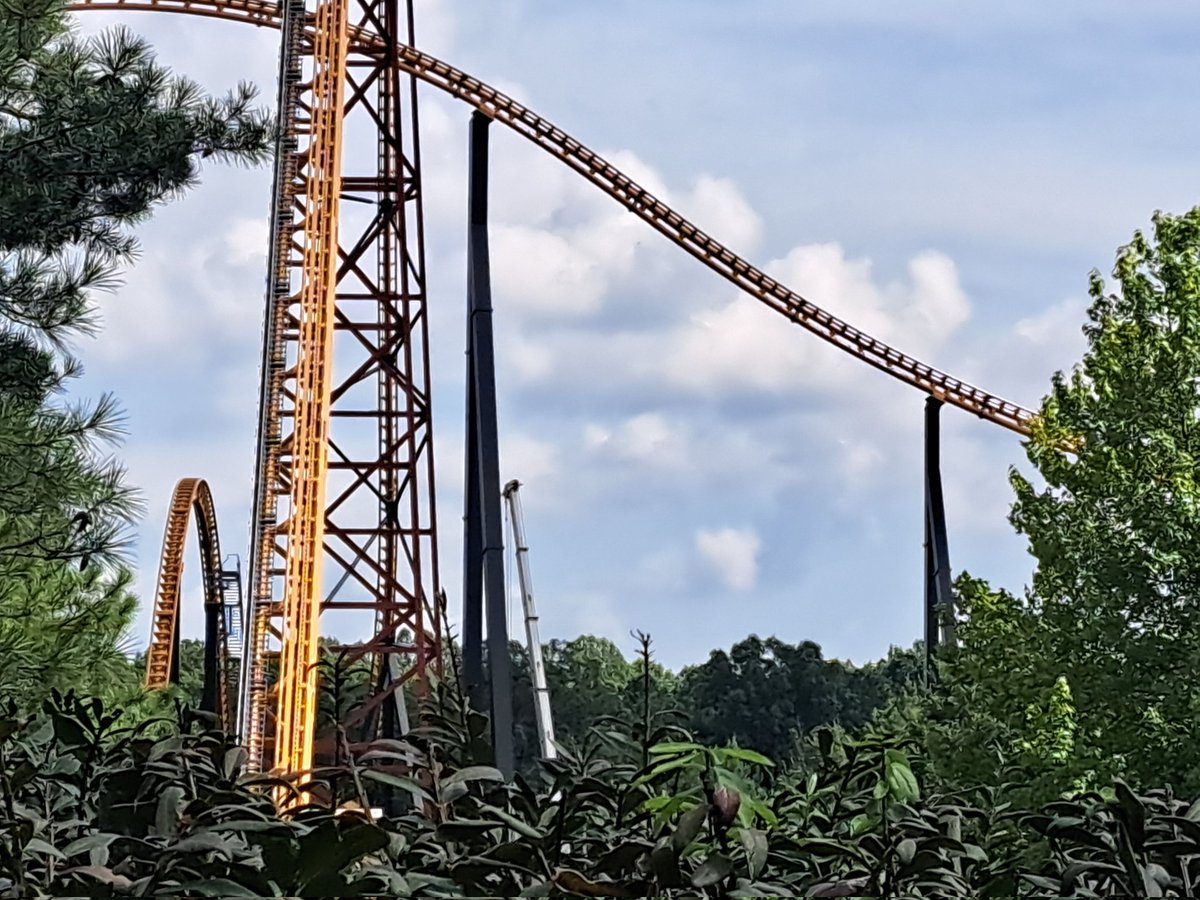 Big white crane by Pantherian at Kings Dominion 👀