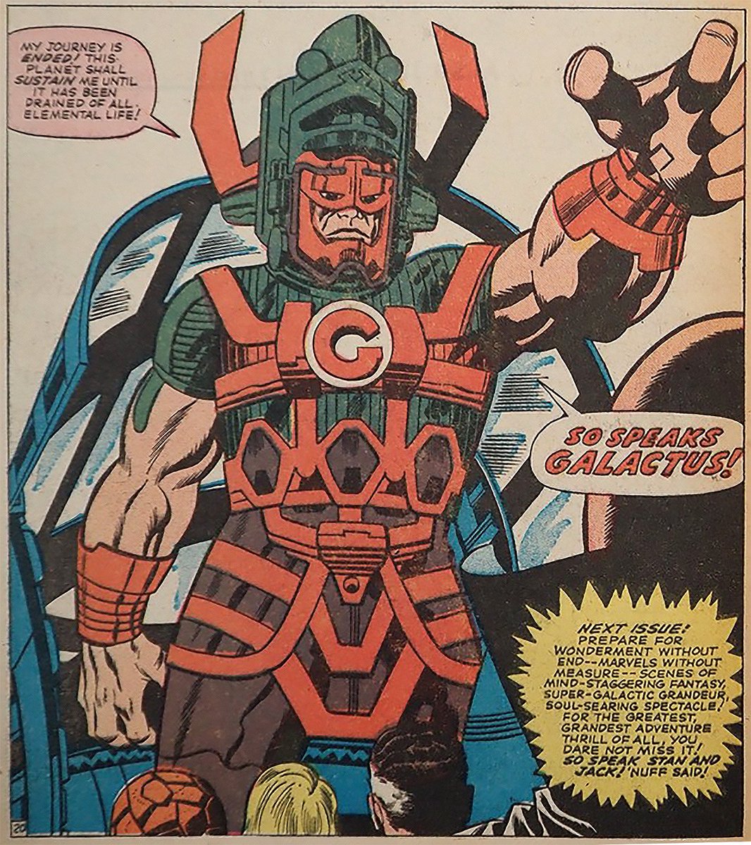 macs1227's tweet image. El tamaño de Galactus !
En cómics, en su primer aparición Galactus no era un ser colosal , de hecho no tenía ni la mitad del tamaño mostrado en #FantasticFour First Steps , en la cinta tiene unas dimensiones muy similares a lo visto en la serie animada de Los Vengadores