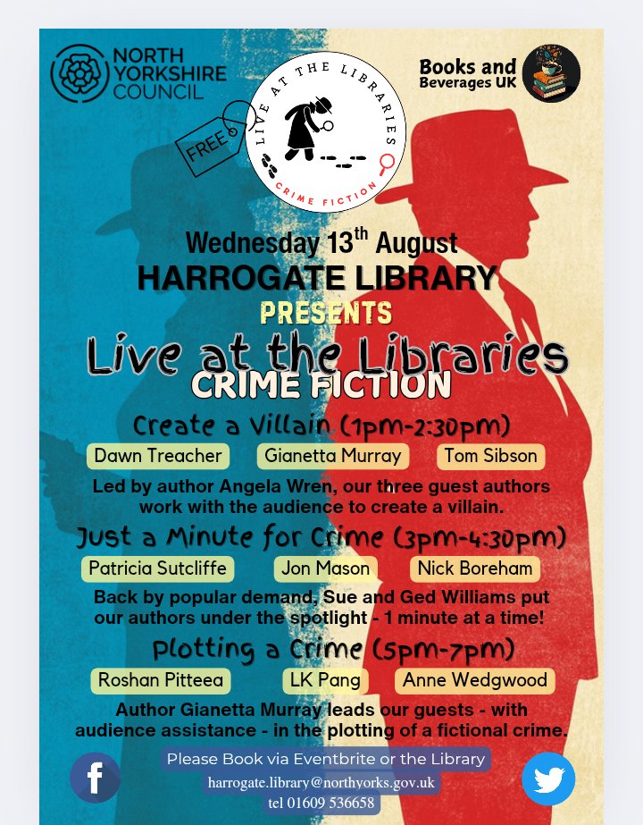DSquiffy's tweet image. I'm taking part in a crime writers panel event in Harrogate library in August, creating a villain and if course, talking about my cosy crime novels.
@WeAreProvoco
@MurraysMusing
#crimefiction
#crimewriting
#harrogatelibrary
