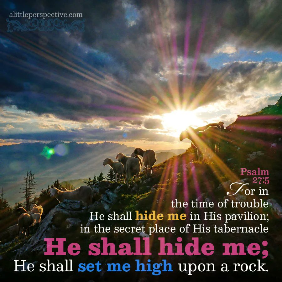 For in the time of trouble
He shall hide me in His pavilion;
In the secret place of His tabernacle
He shall hide me;
He shall set me high upon a rock.

- Psalm 27:5 (NKJV)

#Jesus #Christ #theOnlySavior