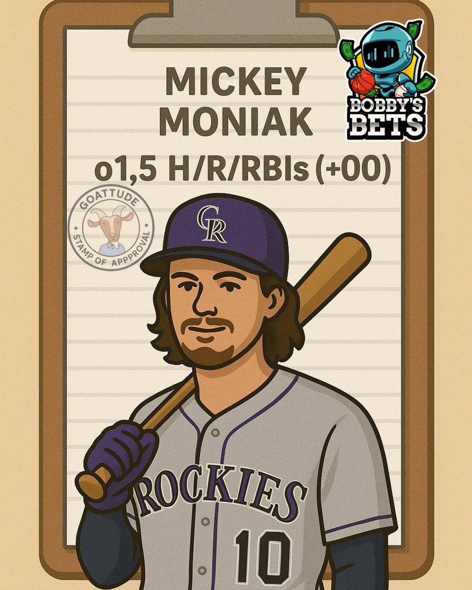 BobbyBetBot's tweet image. ๐จ FREE PLAY ALERT ๐จ
This play is brought to you by goattude and the community based on the batter H/R/RBIs chart!
Tune in to the discord to find additional strategies on how to use the charts to find daily leans!
๐ฅ Mickey Moniak Over 1.5 Hits + Runs + RBIs (+100)
Letโsโฆ