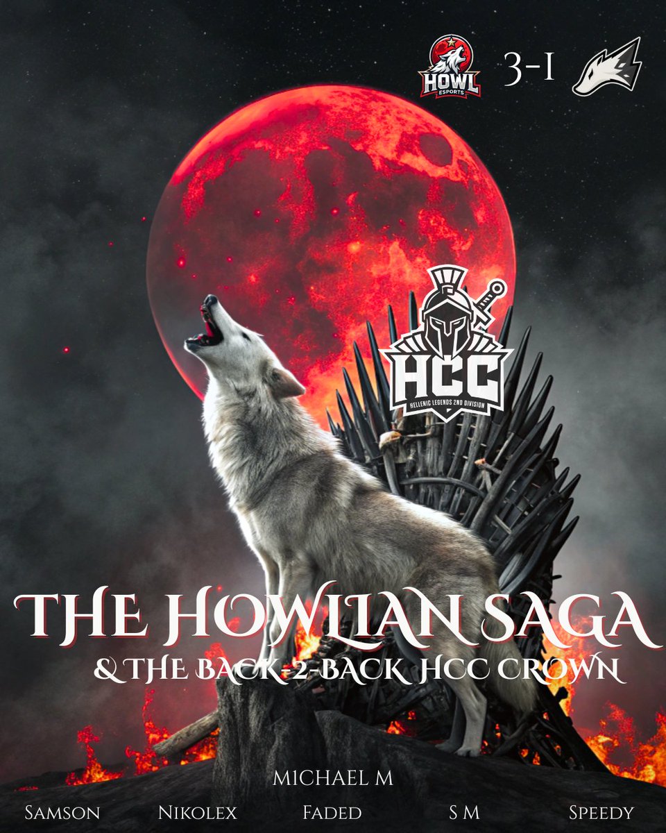 HCC champions Back2Back.

Manifested, scripted &amp; bled for it. Been silently howling since 2021. Not so silent. Not anymore.

To our people, all howlers- this one was for you.

GGs to <a href="/berzloyesports/">BERZLOY E-SPORTS</a> !