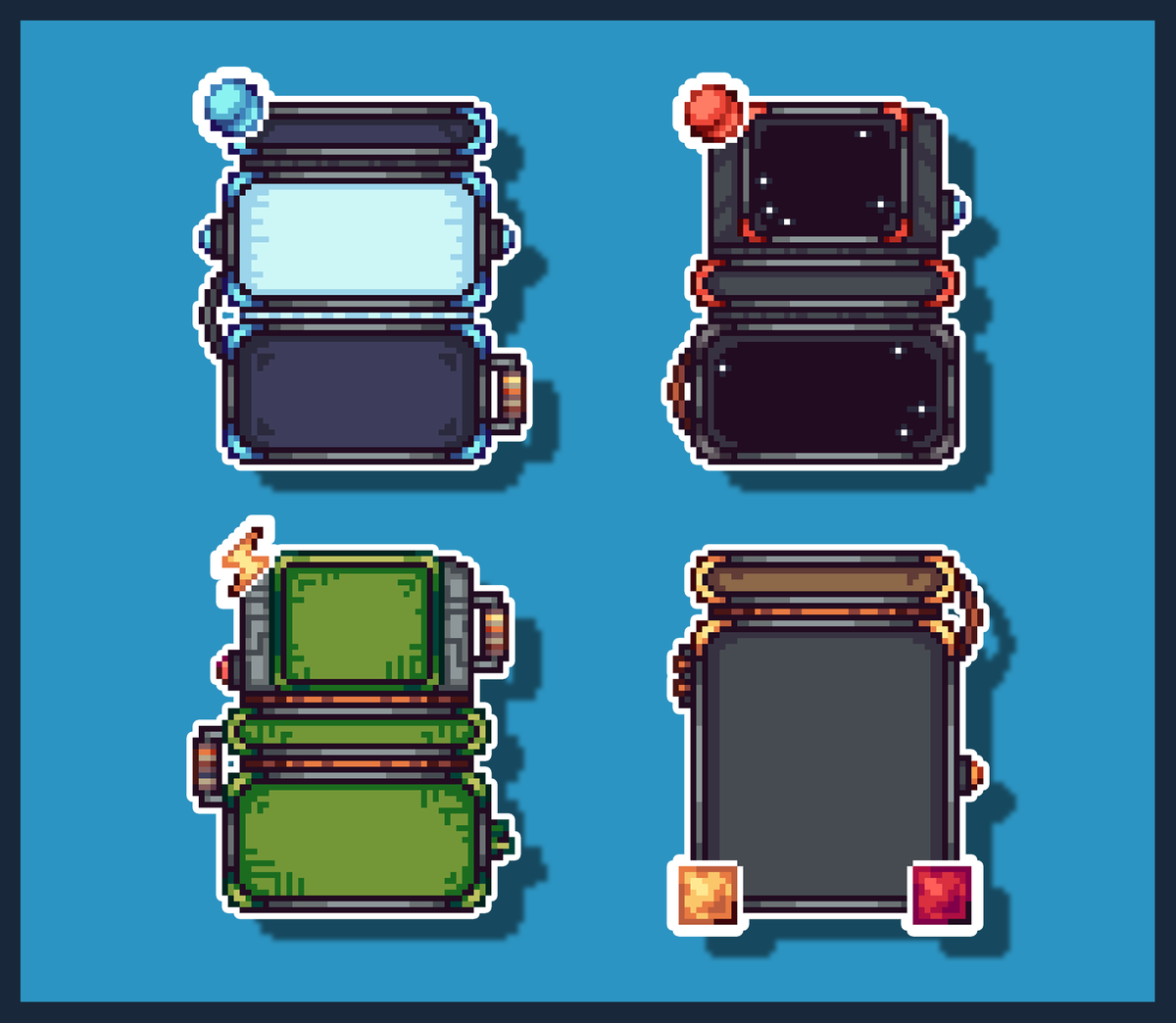 Zsprites's tweet image. Just released a new asset pack on Itch.io! This one is a Sci-Fi card pack and it's 100% compatible with my other card packs. Check it out here:
zsprites.itch.io/modular-pixel-…