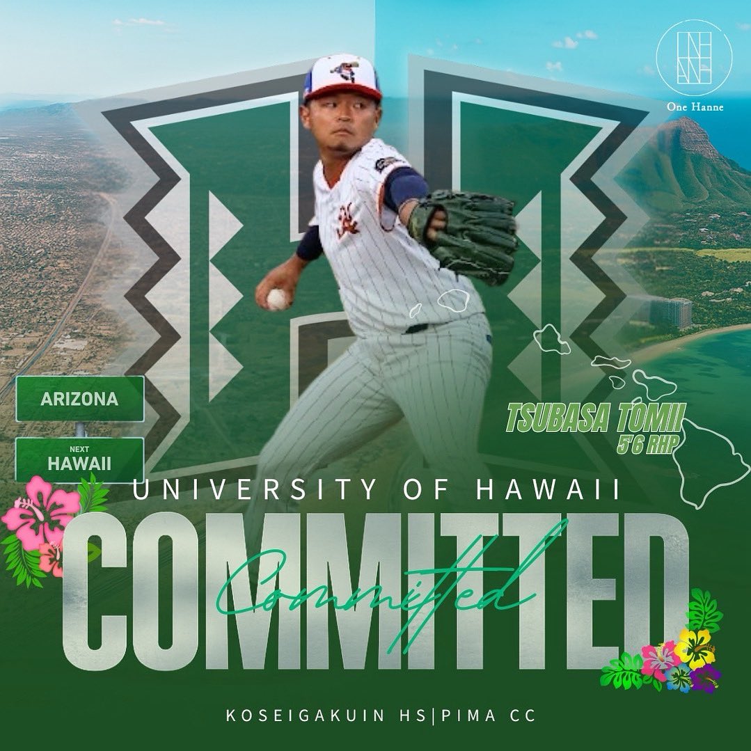congrats <a href="/MjQ0L8AXTSeZFxn/">Tsubasa Tomii / 冨井 翼</a> 🎉

<a href="/HawaiiBaseball/">Hawaii Baseball</a> Thank you for welcoming him!