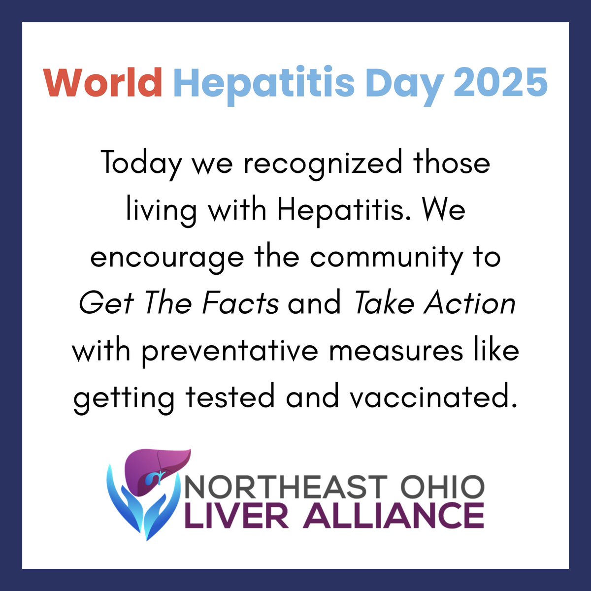 OHIOLIVER's tweet image. 📣Today is #WorldHepatitisDay! We are joining @Hep_Alliance to raise awareness about this #liverdisease and encourage everyone to #GetTheFacts, #TakeAction, and #GetTested!
Visit worldhepatitisday.org for more information!
#HepatitisAwareness #NEOLA