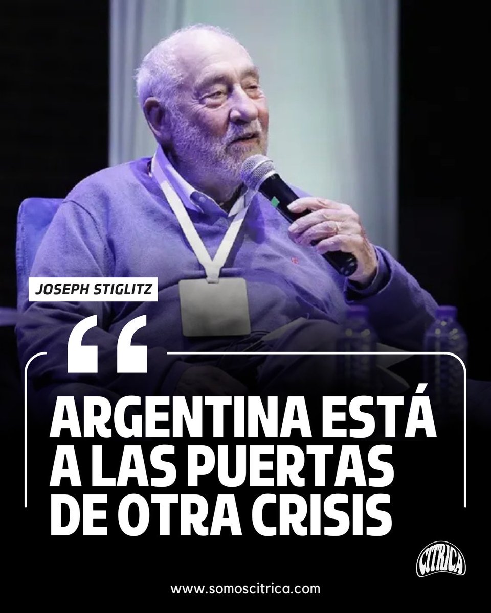 Joseph Stiglitz, premio Nobel de Economía, alertó que Argentina está al borde de una nueva crisis.

“No hay forma de que esta economía sea viable con esa carga. Es insostenible”, sentenció.

👉Leé la nota completa en somoscitrica.com

#Stiglitz #CrisisArgentina #DeudaFMI