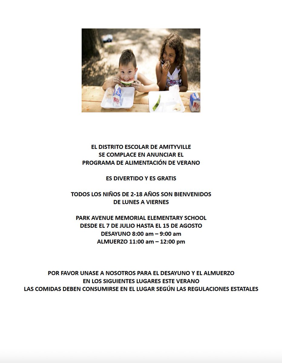 The district's free Summer Feeding Program is still open! Breakfast and lunch will be available until Aug. 15.