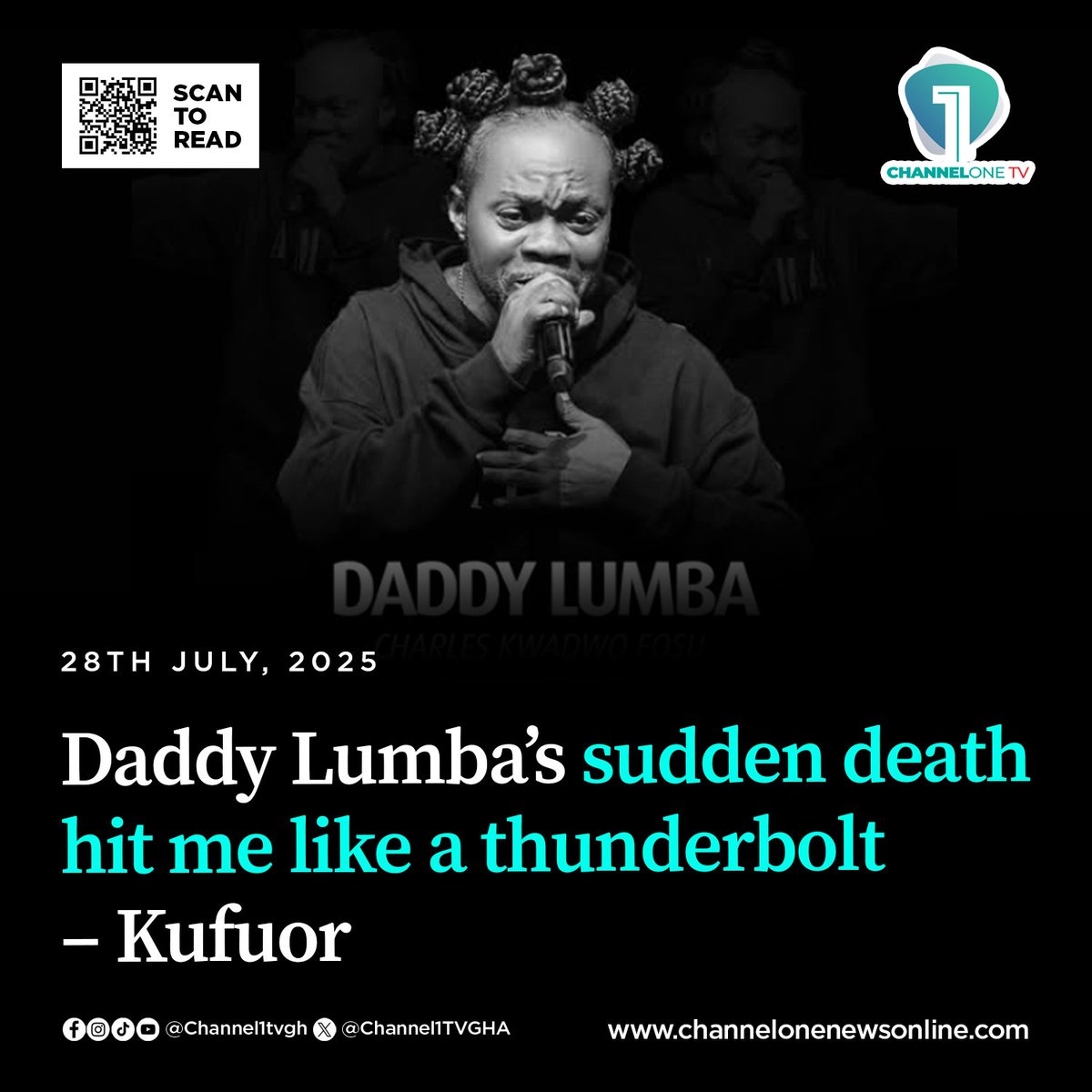 Channel1TVGHA's tweet image. Former President John Agyekum Kufuor has paid glowing tribute to iconic Ghanaian highlife musician Daddy Lumba, describing his passing as a devastating loss to the nation and the world of music. #ChannelOneNews
More here: channelonenewsonline.com/2025/07/28/dad…