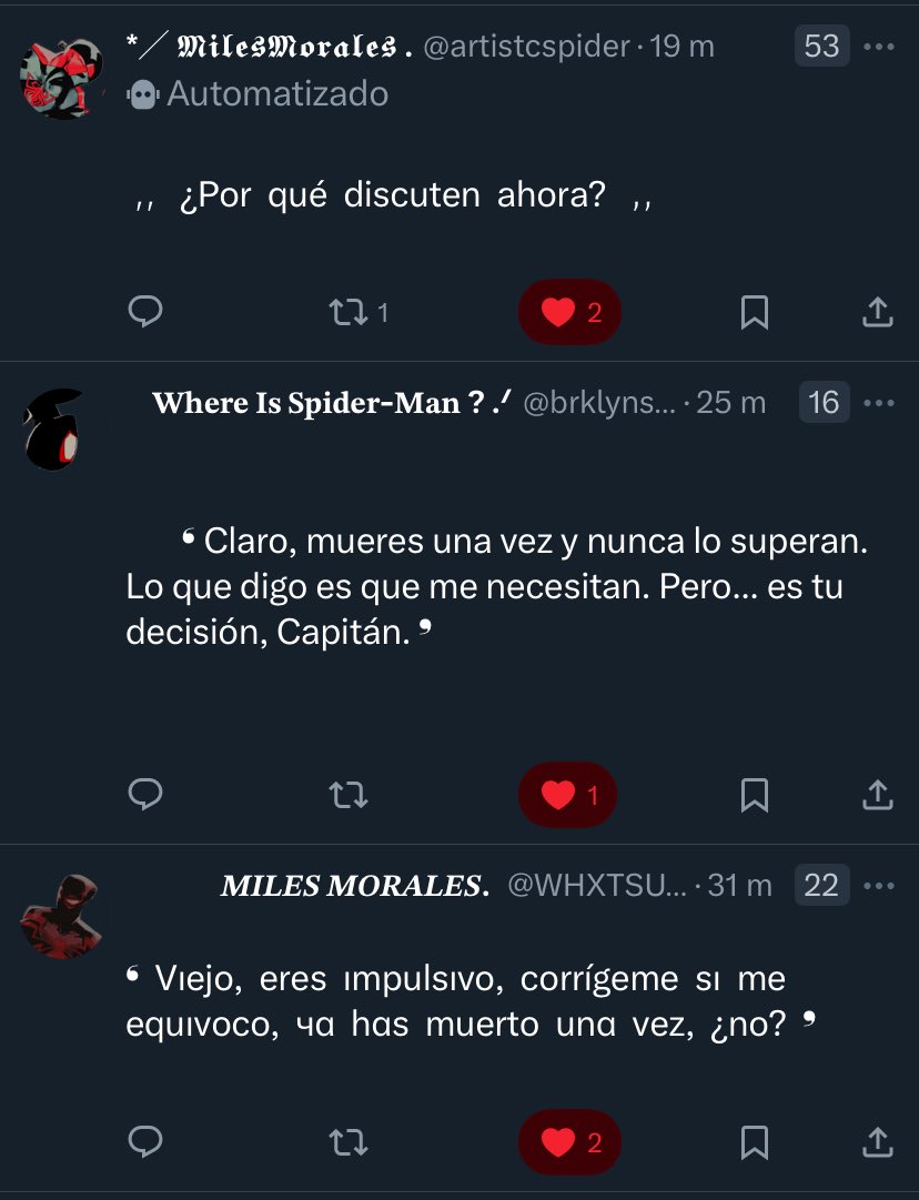 SPIDERDRUMSTCKS's tweet image. โ โ โ
โ
โ โ en tรฉrminos de entender
โ โ โ no entiende
โ 