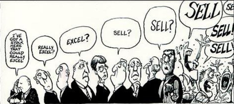 deStalwart's tweet image. A guy says a stock could &quot;excel&quot;... 10 seconds later: mass hysteria to &quot;SELL!&quot; 📉
Markets don’t move on logic — they move on misheard whispers.
#StockMarket #HerdMentality #InvestingHumor