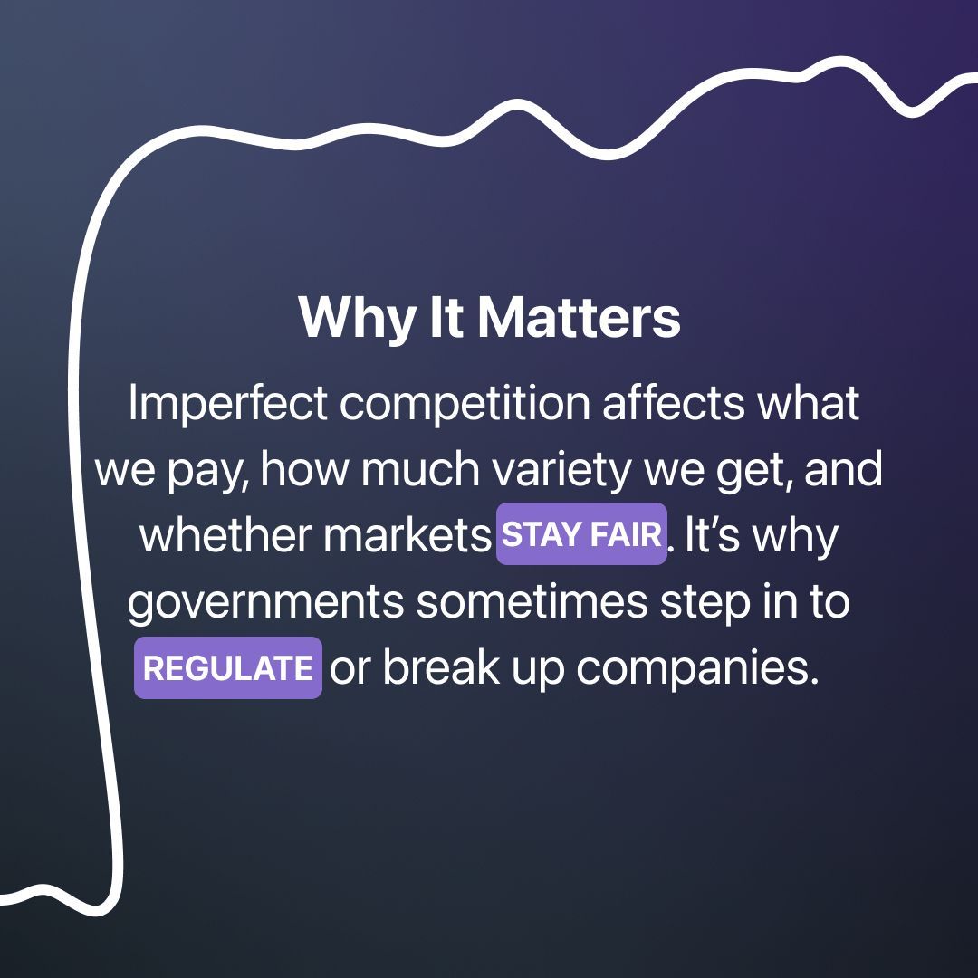 IBKR_IM's tweet image. What is Imperfect Competition? It’s when companies have enough market power to influence prices or limit consumer choices, often seen in monopolies, oligopolies, or firms with unique offerings. 

Learn more: bit.ly/ibkr-im 👇

#EconomicsBasics #FinancialEducation