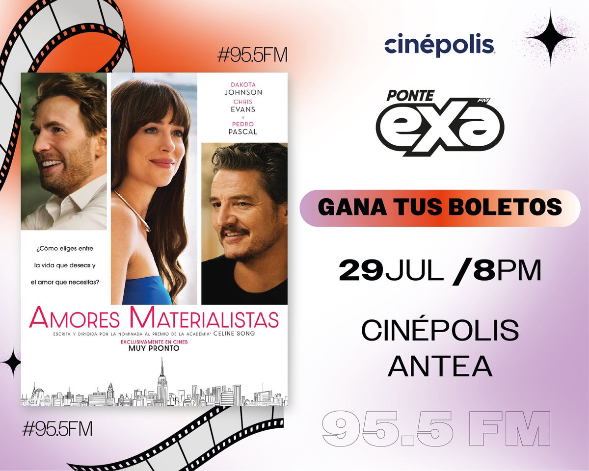 ¿Tenemos amantes del cine por acá? 👀 

Las primeras 5 personas que contesten este tweet, se llevan su pase doble para esta función que es el día de mañana 😎

#PonteExa