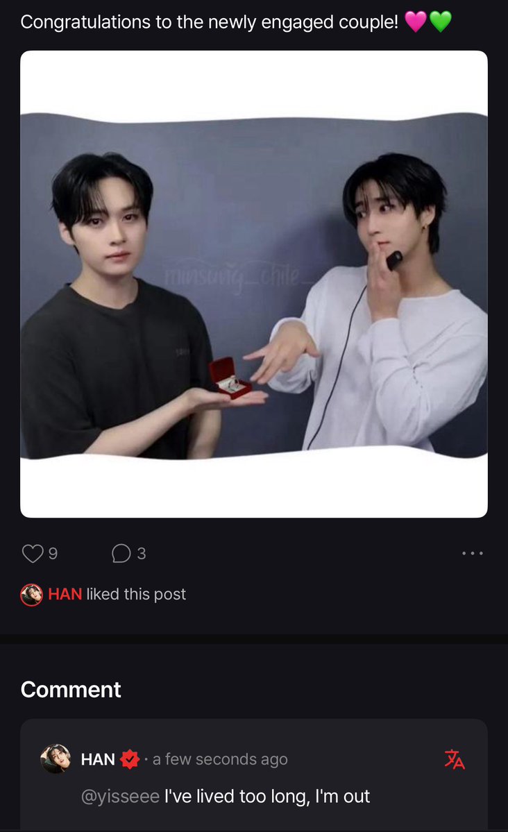 wantsolino's tweet image. jisung interacting with ๐ฉท๐, life is so good