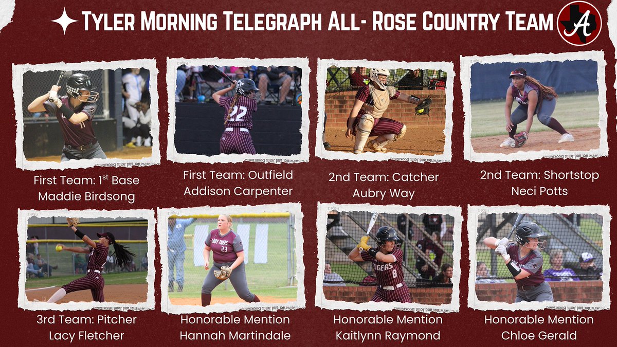 ArpISD (@arpisd) on Twitter photo How about some more accolades for our 2025 Lady Tiger🐅🥎 squad!
Eight of our players made the <a href="/Tylerpaper/">Tylerpaper</a>'s All-Rose Country Team announced Friday.
Check it out: tylerpaper.com/2025/07/25/all…
(Subscription may be required to view article).
#TPND #EATT #ALLIN #bEASTtexas #txhssoftball How about some more accolades for our 2025 Lady Tiger🐅🥎 squad!
Eight of our players made the <a href="/Tylerpaper/">Tylerpaper</a>'s All-Rose Country Team announced Friday.
Check it out: tylerpaper.com/2025/07/25/all…
(Subscription may be required to view article).
#TPND #EATT #ALLIN #bEASTtexas #txhssoftball