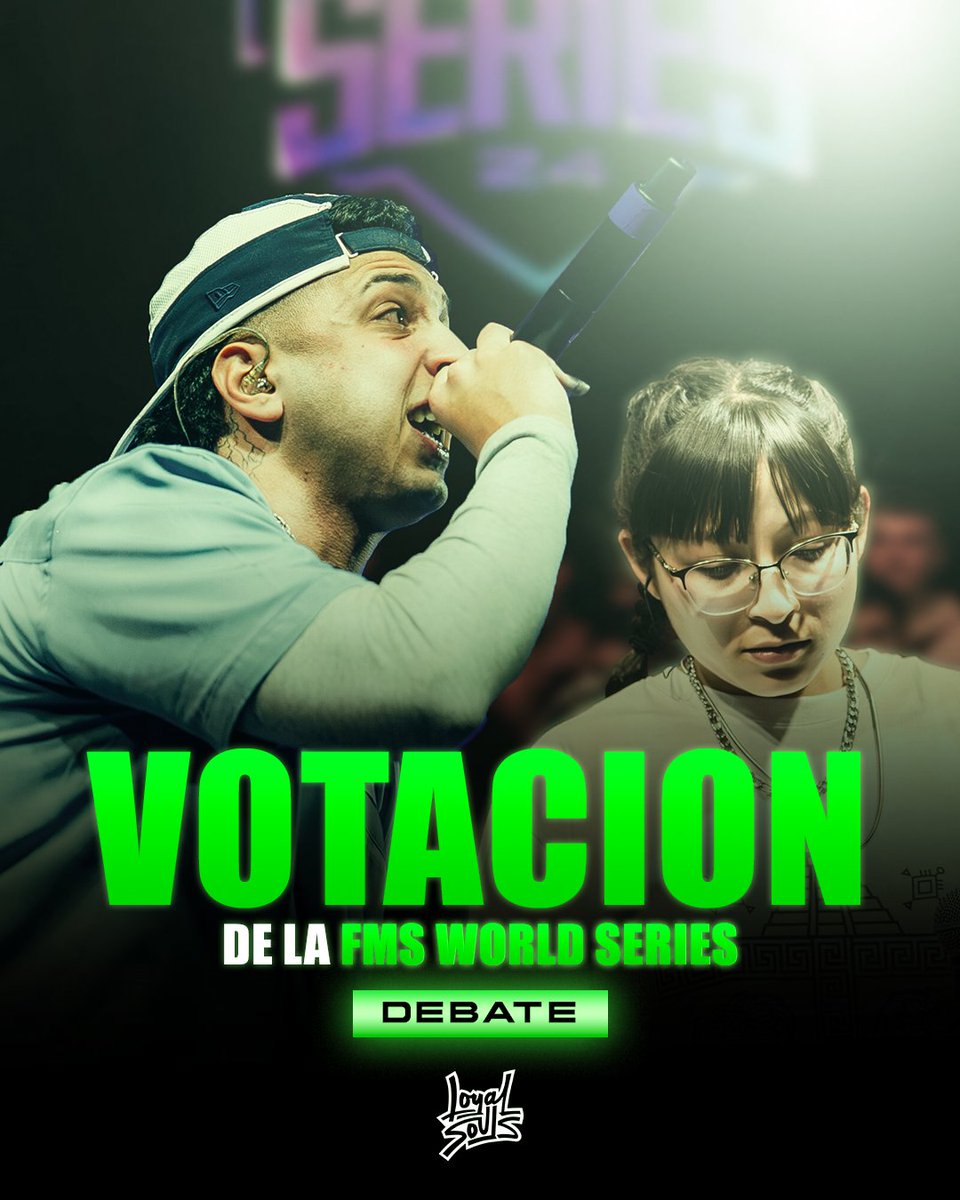 Loyal Souls (@loyalsouls_) on Twitter photo A falta de dos competidores para cerrar la lista invitacional de FMS World Series, desde Loyal Souls queremos preguntarte:
¿A quien vas a votar en el cupo del publico a la superliga?
Queremos leerte 💚
🎨: <a href="/N4rd0u_/">NDSGN 🎨 | N4rd0u</a> A falta de dos competidores para cerrar la lista invitacional de FMS World Series, desde Loyal Souls queremos preguntarte:
¿A quien vas a votar en el cupo del publico a la superliga?
Queremos leerte 💚
🎨: <a href="/N4rd0u_/">NDSGN 🎨 | N4rd0u</a>