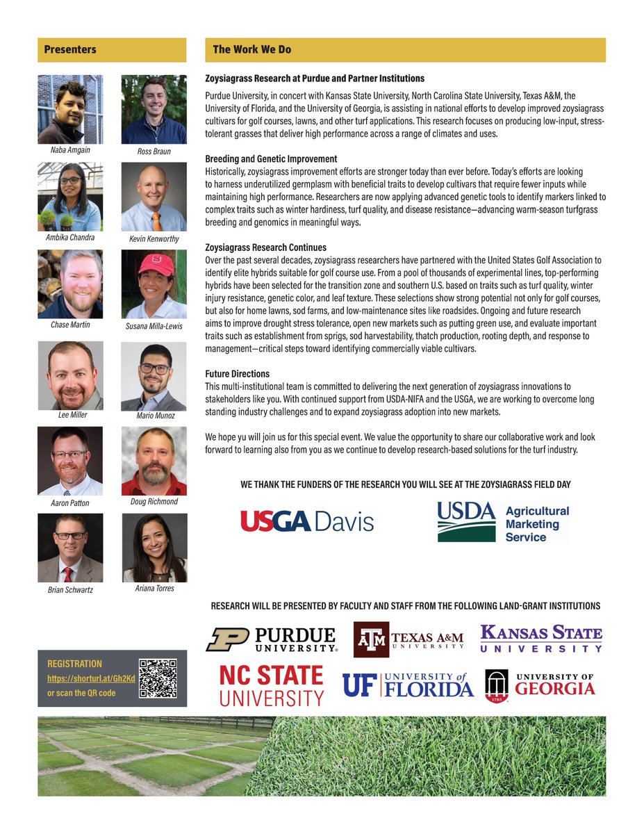 Aaron Patton (@purdueturfdoc) on Twitter photo Zoysiagrass field day at Purdue on August 19! <a href="/zoysiaresearch/">Zoysia Research</a> Join national experts as they share the latest info on zoysiagrass. From pest and disease pressures to the newest cultivars, mowing strategies, and input requirements, and more. Register: cvent.me/8OXPN0?RefId=f… Zoysiagrass field day at Purdue on August 19! <a href="/zoysiaresearch/">Zoysia Research</a> Join national experts as they share the latest info on zoysiagrass. From pest and disease pressures to the newest cultivars, mowing strategies, and input requirements, and more. Register: cvent.me/8OXPN0?RefId=f…