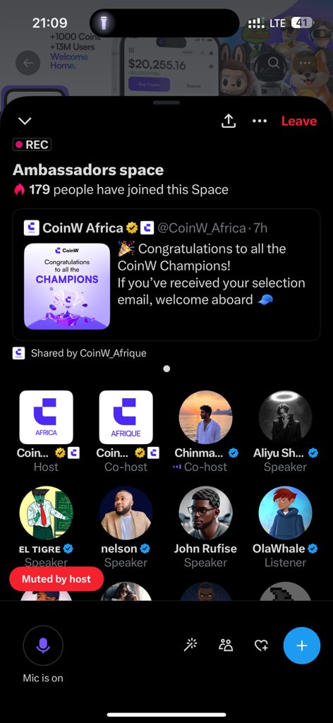 Engr_Shazzy's tweet image. Proud to be among the speakers at today’s CoinW Ambassador&apos;s AMA!
Big shoutout to the CoinW team for hosting such a clear, direct, and enriching session for it&apos;s newly inaugurated Champions.
I now have a solid understanding of what’s expected of us, and I’m excited to contribute…