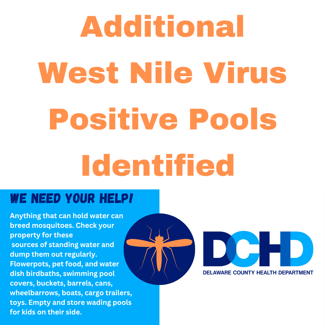 DCHD has identified additional pools of mosquitoes that are positive for West Nile virus in 2025. No human cases of West Nile virus have been identified at this time.
Mosquito investigation information can be found on the Environmental Health Alerts page. delcopa.gov/health/environ…