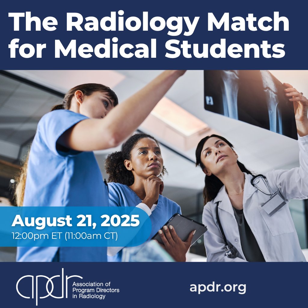Join us 8/21 for an insightful session - The Radiology Match for Medical Students - from a Program Director's perspective.
Medical students, advisors, and program directors are encouraged to register and submit questions in advance.
Secure your spot now: bit.ly/46eJULH.