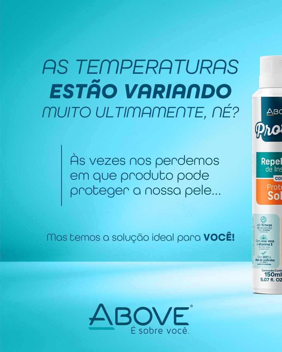 abovecosmeticos's tweet image. Com Above, você tem proteção para a sua pele em todos os sentidos!
Adquira nosso protetor + repelente e viva dias mais tranquilos!
#Above #ÉSobreVocê