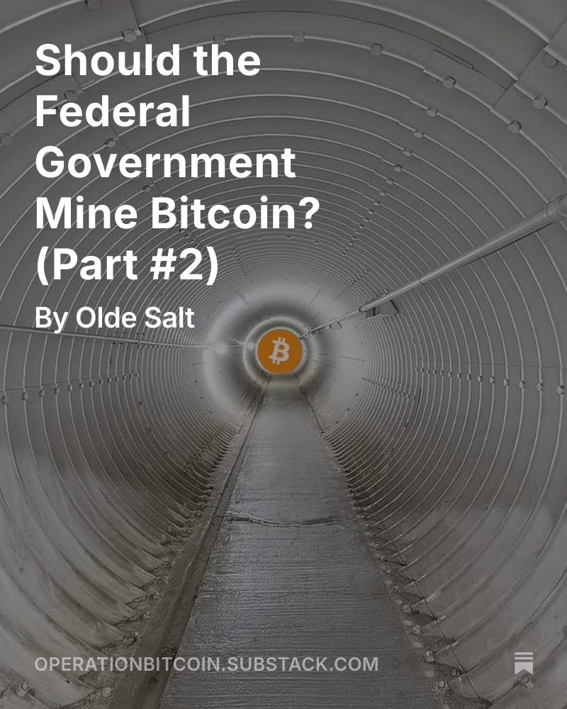 In part one of the series, we discussed using Naval nuclear power to mine bitcoin.

In part two, we explore the land-based possibilities and existing infrastructure - which are surprisingly plentiful. 

open.substack.com/pub/operationb…
