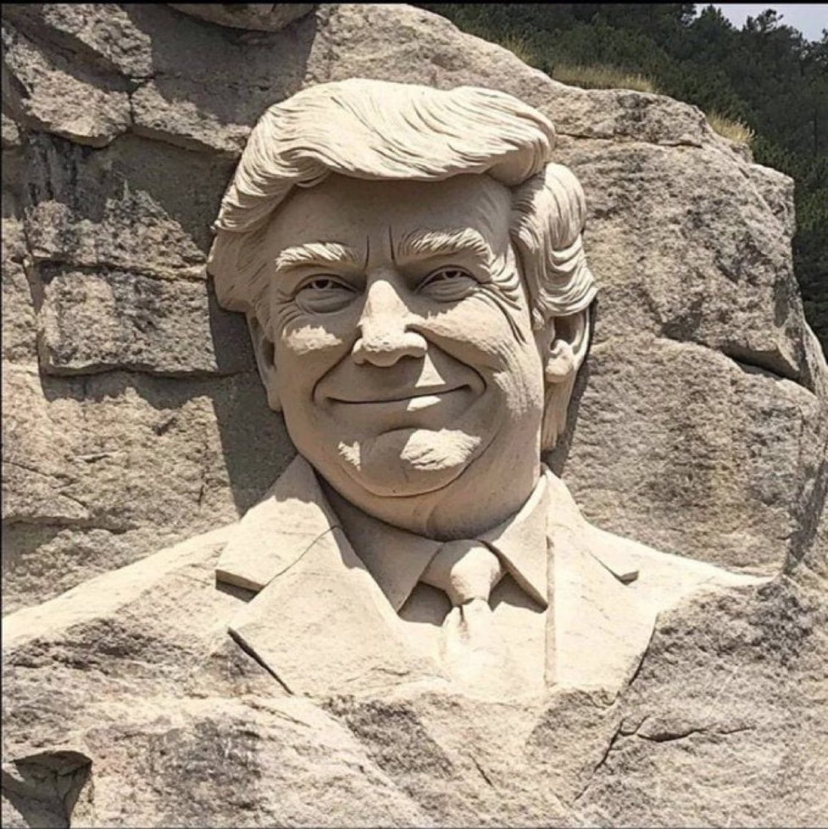THEQWARRIORVeri's tweet image. Would you like to see Trump's face carved into Mount Rushmore?
A. Yes
B. No
Please follow and repost