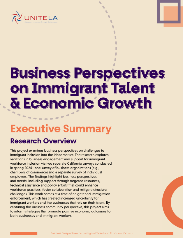 Building_Skills's tweet image. Today, we’re proud to uplift our partners at @letsunitela Unite LA
and their latest Immigration Report, which highlights the overwhelmingly positive perspectives business leaders hold about immigrant workers and the real-world benefits and barriers employers experience when…