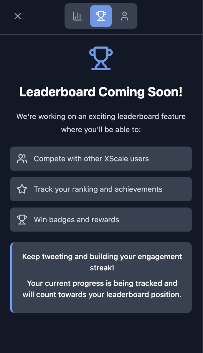 MariusCode's tweet image. I've made progress on the possibility of having an account on XScale, which will make it possible to add many features including a leaderboard to get you started