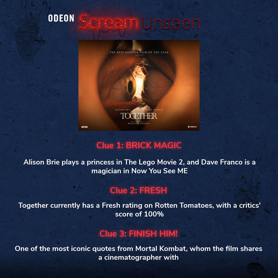 Well, well, well… the secret's revealed… Together was tonight’s Scream Unseen. 👀 

Now it’s your turn. Hit the comments and let us know what you thought 👇