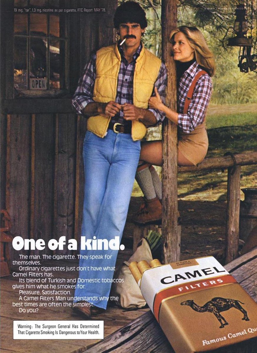 _osullivan's tweet image. The look starts in the mind.
↓ This energy intends to "draw in" not "dominate over."
My article on the Refined Sensuality of the 1970s as seen in fashion, and design and vibe:
osullivanpatrick.substack.com/p/to-look-like…
Camel ad, Esquire Magazine, 1978