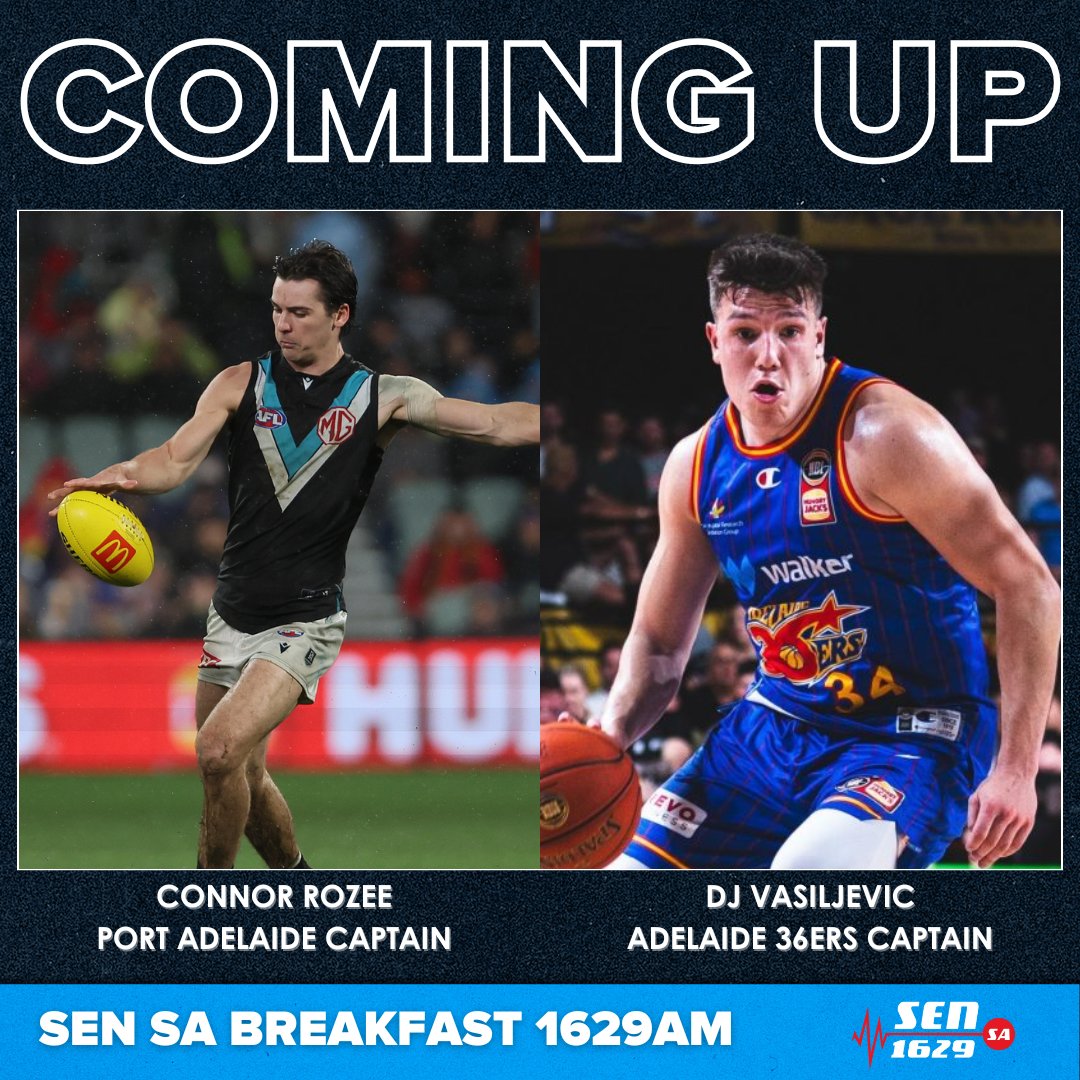 NOW | Captain's Day with <a href="/MarkBickley26/">Mark Bickley</a> &amp; <a href="/jarrodwalsh/">Jarrod Walsh</a> 

🍐 <a href="/PAFC/">Port Adelaide FC</a> captain, Connor Rozee
 🏀 <a href="/Adelaide36ers/">Adelaide 36ers</a> captain, DJ Vasiljevic in studio
🤯 Tuesday Morning Overreactions 
📞  Calls 1300 736 736 📲 Texts 0427 154 166 
🎧 Listen via 1629am, the SEN app or sen.com.au/auto-listen?sa