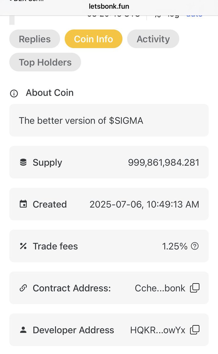 Spanish_nics's tweet image. $Sigma pump Dev made $Sigma on #BONK as he knows #Bonk is growing massively
Here the proof.
Great strong community 🤝🏽
Calling $Sigma at 70k
CcheG6EQ6MV3KkPyTqMD1FmeMz9uFqoyCab6Dg2Cbonk