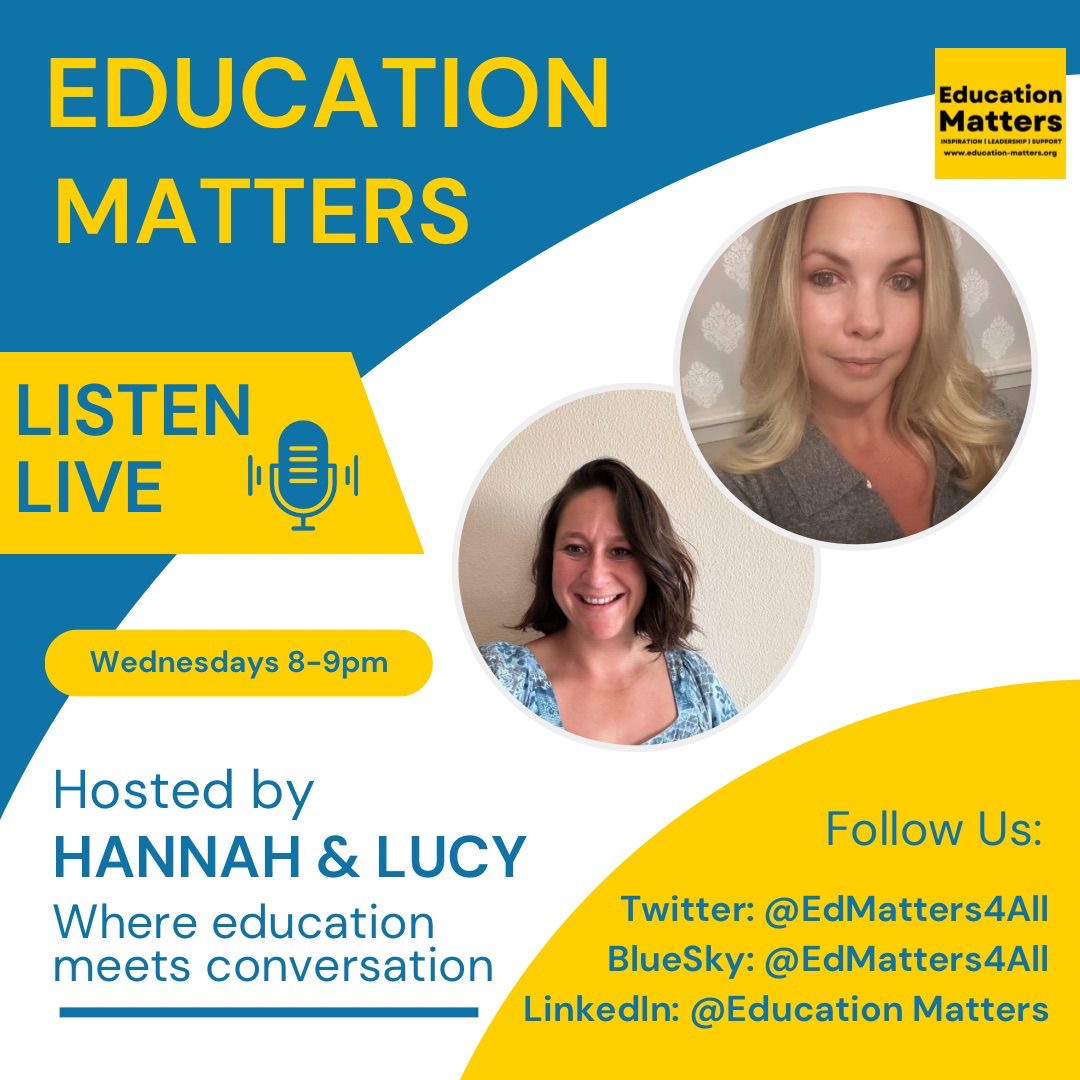 Education Matters (@edmatters4all) on Twitter photo On Sunday, we witnessed history being made as the Lionesses won the Euro 2025 tournament! As the sparkles and confetti settle, <a href="/ArtTeacherHWN/">Ms Wilson FCCT</a> & <a href="/LuEliz1989/">Lucy ๐ฉ๐ปโ๐ซ โ๏ธ ๐ โ๏ธ ๐ ๐ท๐ช๐บ ๐</a> ask what can be learned from our champions?
Listen/watch on Wednesday from 8pm!
YouTube: tinyurl.com/mv3mexfb On Sunday, we witnessed history being made as the Lionesses won the Euro 2025 tournament! As the sparkles and confetti settle, <a href="/ArtTeacherHWN/">Ms Wilson FCCT</a> & <a href="/LuEliz1989/">Lucy ๐ฉ๐ปโ๐ซ โ๏ธ ๐ โ๏ธ ๐ ๐ท๐ช๐บ ๐</a> ask what can be learned from our champions?
Listen/watch on Wednesday from 8pm!
YouTube: tinyurl.com/mv3mexfb