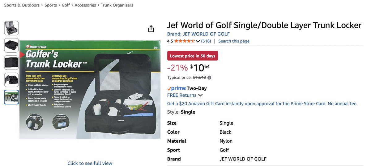RetailHackr's tweet image. Golf Travel Trunk Bag for $10.64

Normally $20-$30

Buy here --&amp;gt; amazon.com/World-Single-L…

#ad #deals #amazon #clearance