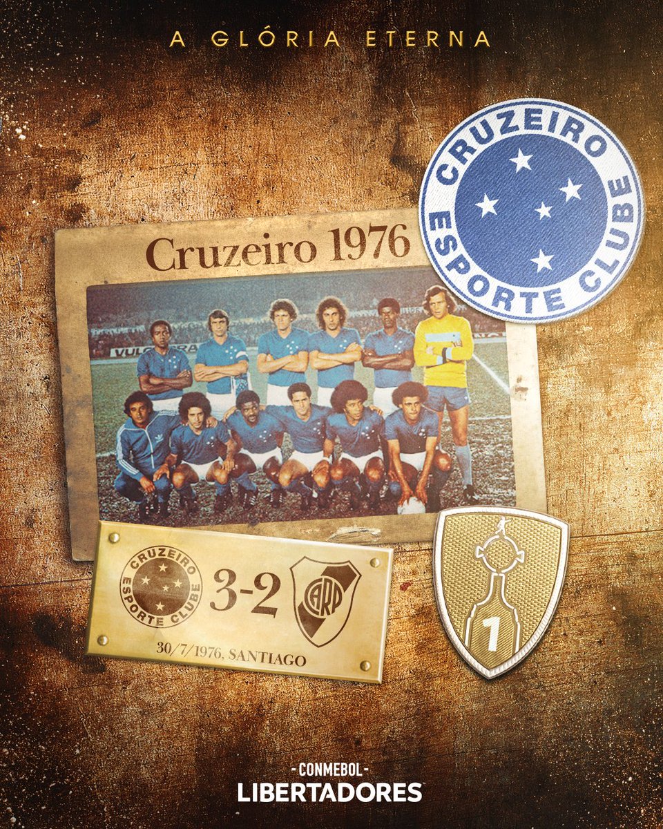 CONMEBOL Libertadores (@libertadoresbr) on Twitter photo ⭐️🦊 <a href="/Cruzeiro/">Cruzeiro 🦊</a> Esporte Clube, pela primeira vez no topo da América! O dono da #GloriaEterna em 1976.
🏆 CONMEBOL #Libertadores 🤩 ⭐️🦊 <a href="/Cruzeiro/">Cruzeiro 🦊</a> Esporte Clube, pela primeira vez no topo da América! O dono da #GloriaEterna em 1976.
🏆 CONMEBOL #Libertadores 🤩