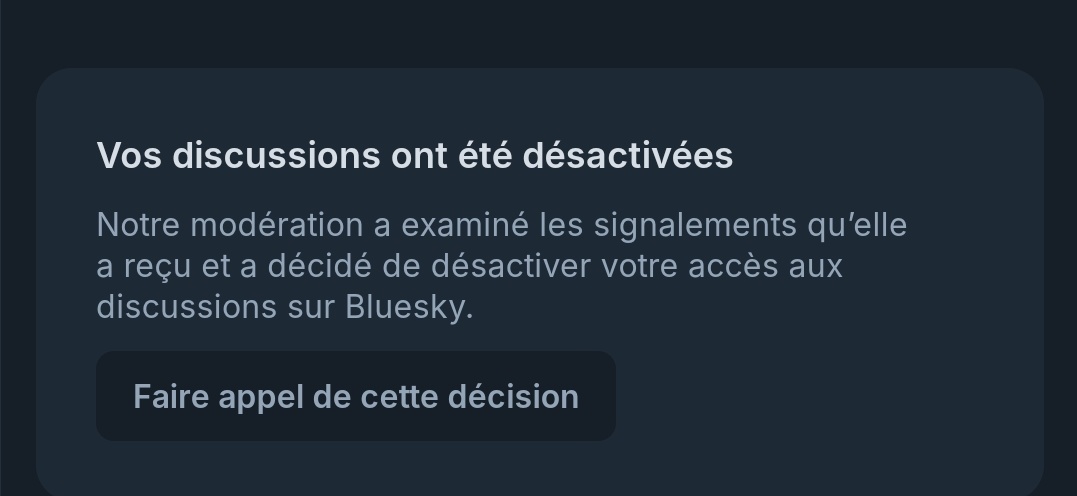 Punition après 10 min sur bluesky et 2 messages privé et 0 publications