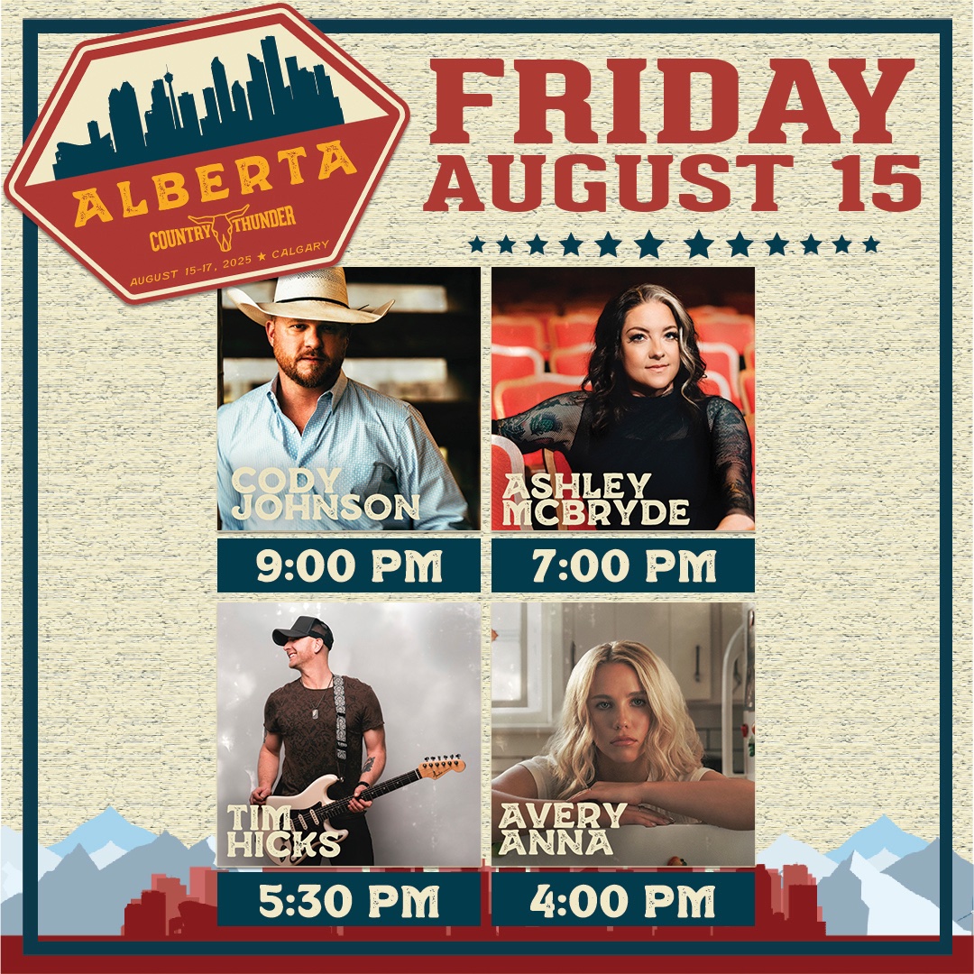 CISNCountry's tweet image. 1⃣8⃣days to @CISNCountry💋welcomes @countrythunder Alberta Aug 15-17 Calgary.
Headliners @codyjohnson, @baileyzimmerman and
@OldDominion.
Buy Tickets: axs.com/festivals/6495…
Win🆓Tickets ⤵️⤵️⤵️
✅➡️➡️➡️ cisnfm.com/contest/23270/…