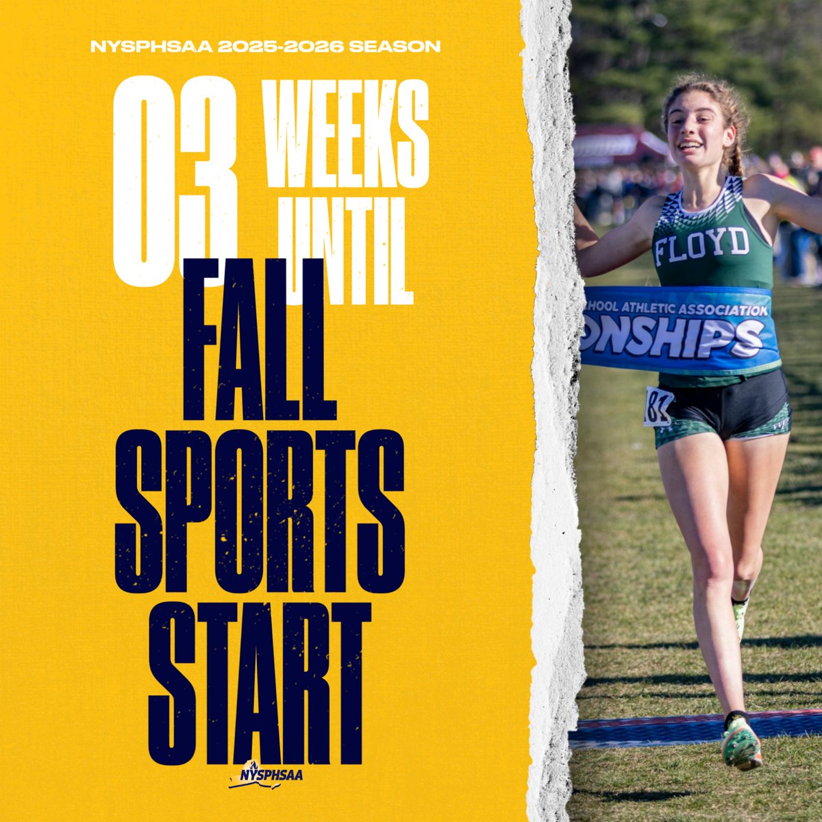 NYSPHSAA's tweet image. Three. More. Weeks. 🔥
Head to our Instagram to let us know your Fall sport and what you're most looking forward to this season- you could win a #NYSPHSAA prize pack!