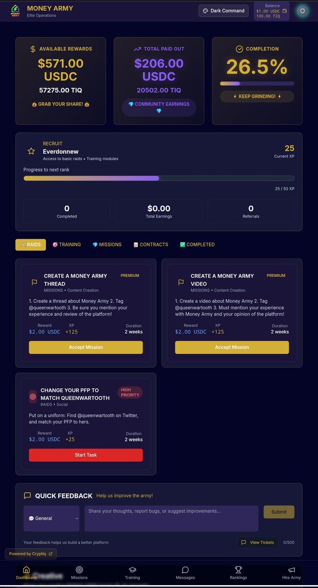 Donfaith600's tweet image. 🚀💰 Just joined Money Army! Heard about this platform from a friend and decided to give it a shot. Gonna share my experience and review! @queenwartooth 💁‍♀️ #MoneyArmy #FinancialFreedom