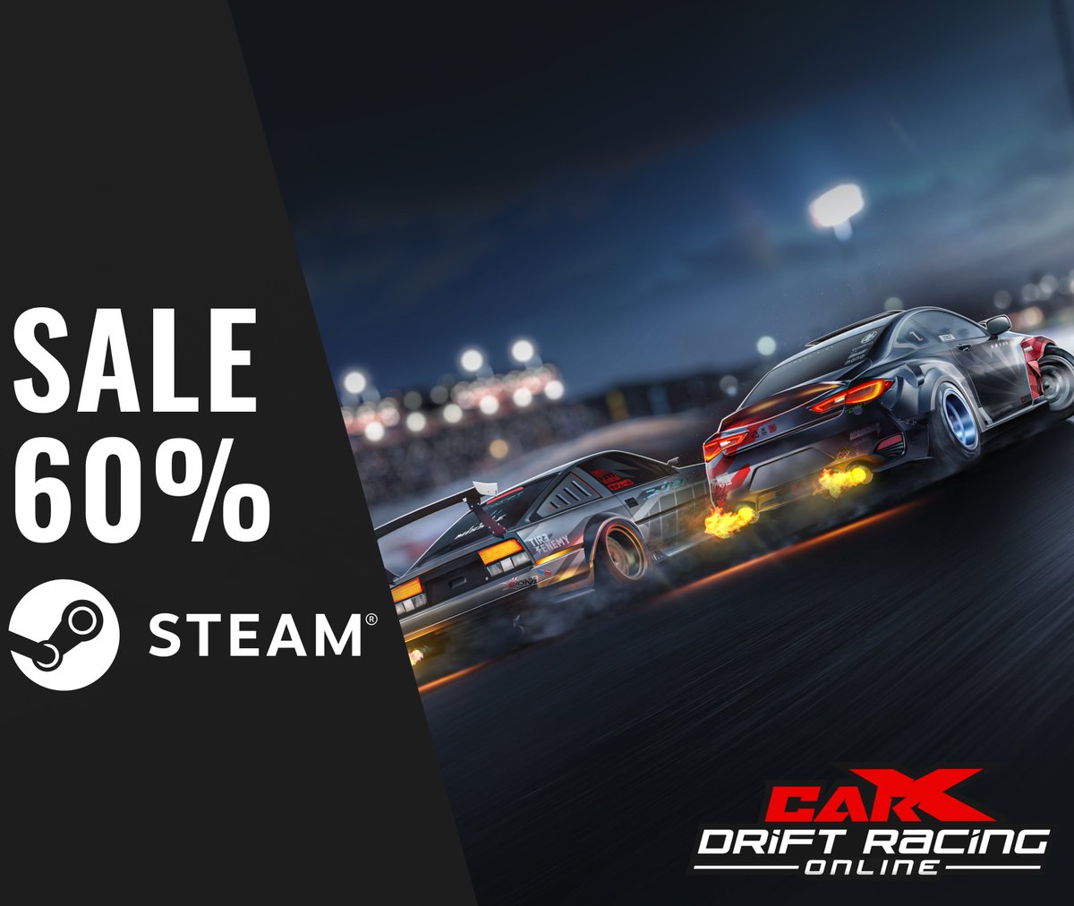 What’s up, drivers! 🖐

CarX Drift Racing Online is taking part in the Steam Racing Fest starting July 28 — and that means 60% off the game!

❗️Plus, all DLCs are 50% off during the event.

Don’t miss your chance to join the action!
store.steampowered.com/app/635260/Car…