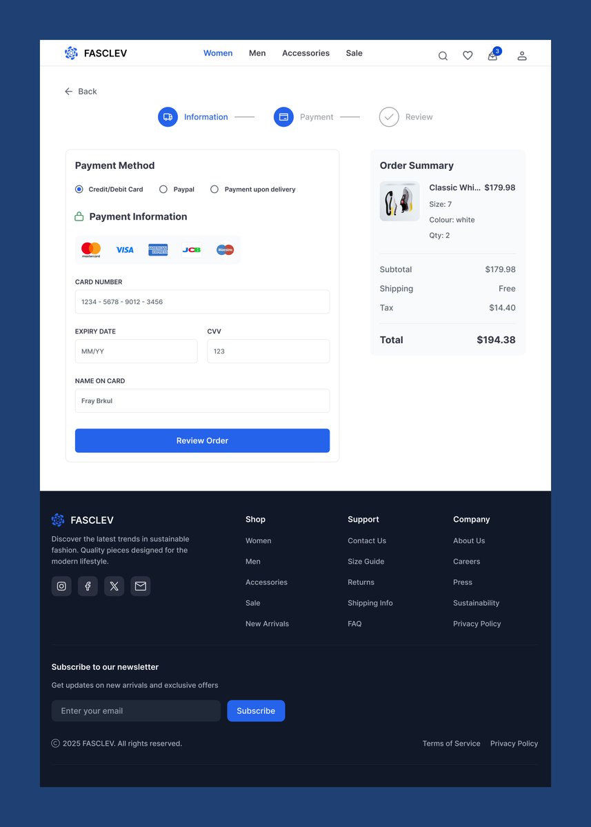 Mickmite91's tweet photo. Day 25 of my #30DaysFigma challenge

Today I worked on the payment step of the FASCLEV flow. It’s one of those moments in the journey where everything slows down a bit. The user has made their choices, filled in their info, and now they are about to commit. https://t.co/MSCtgM4Ces