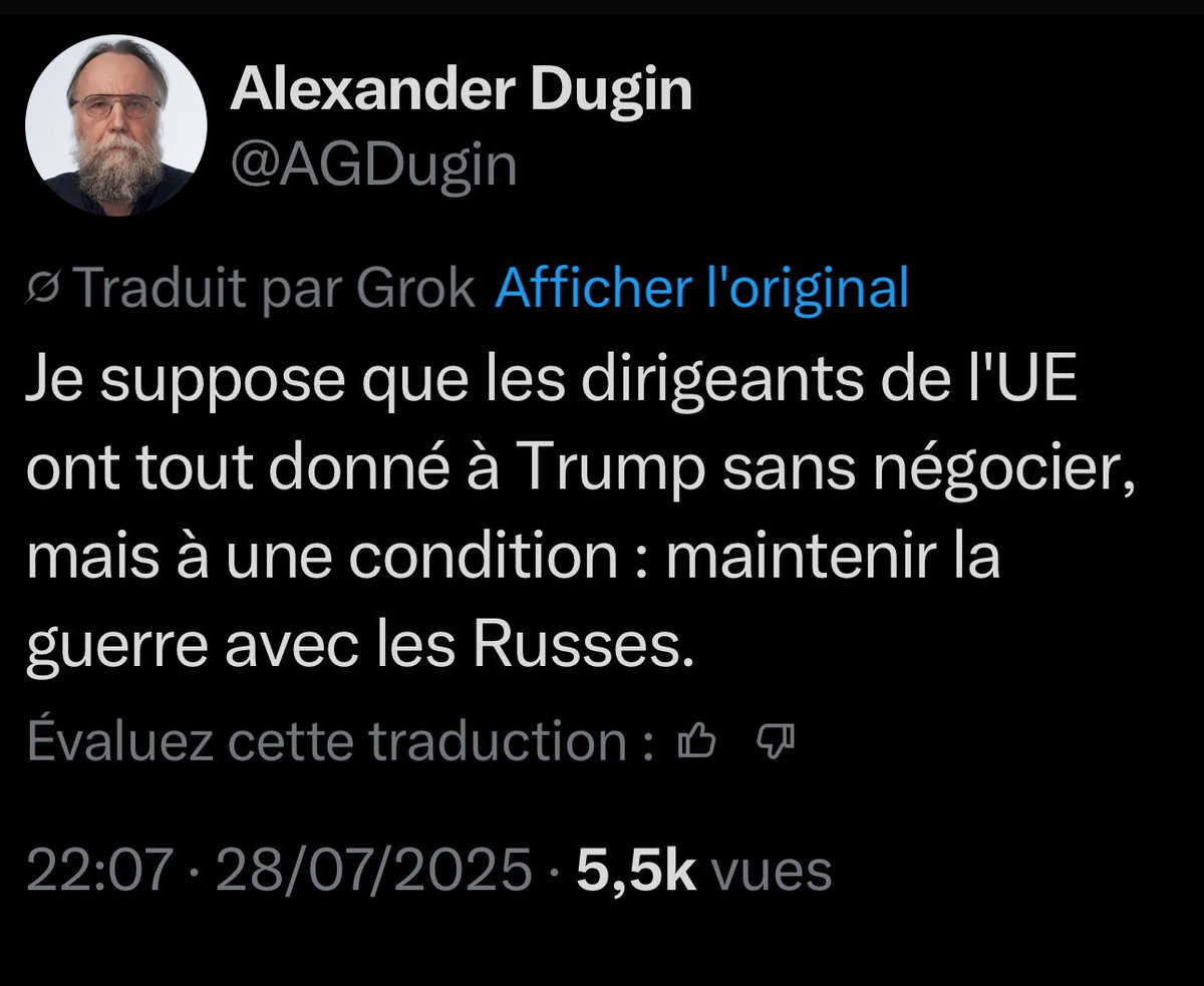 Ce qui expliquerait le changement de ton de Trump et ses déclarations agressives aujourd’hui contre la Russie