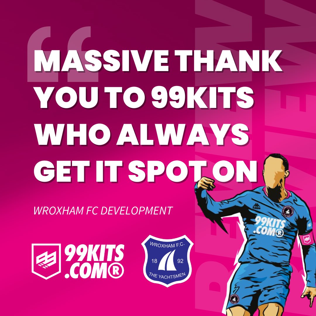 99kits.com // Norwich (@99kits_com) on Twitter photo Awesome feedback from the <a href="/The_Yachtsmen/">Wroxham FC</a> Development squad about their new kit ⭐️
#99Kits #YourUltimateKitPartner Awesome feedback from the <a href="/The_Yachtsmen/">Wroxham FC</a> Development squad about their new kit ⭐️
#99Kits #YourUltimateKitPartner