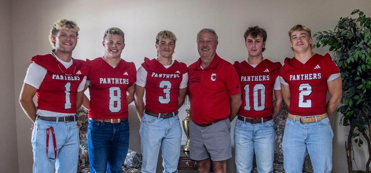 Collinsville Football participated in the 2025 WQSB DeKalb/Jackson Media Day event in Rainsville.

Pictured (L-R): Gavin Lang, Jeremiah Killian, Sylas Adams, Ernie Willingham, CHS head coach, Mason McAteer, Kyler Beene.