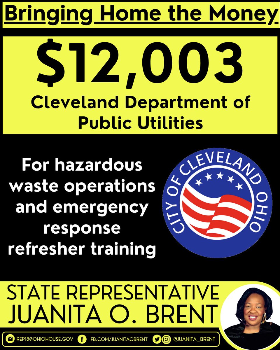 #BringingHomeTheMoney $12,003 to provide hazardous waste operations and emergency response refresher training. This investment enhances safety readiness for our utility workforce and boosts the city’s resilience in responding to environmental emergencies. 💪