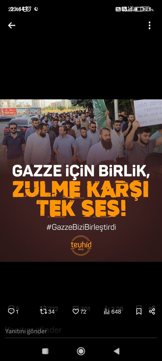 Zulme karşı bizi birleştiren Rabbimize hamd olsun #GazzeBiziBirleştirdi