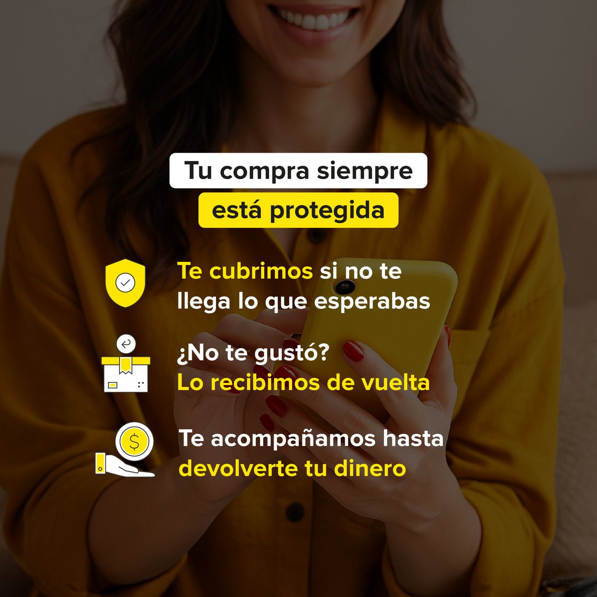 ML_Colombia's tweet image. Porque comprar con confianza es parte del combo 📦💛