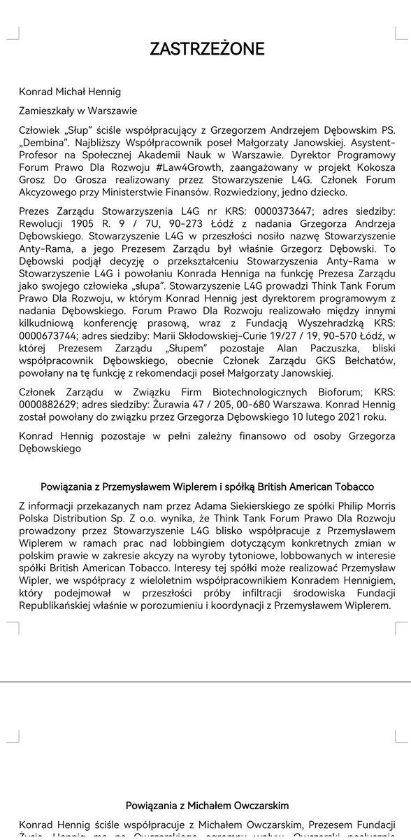 Kuzynką Konrada Henniga jest posłanka Paulina Hennig-Kloska posłanka „Trzeciej Drogi”.
