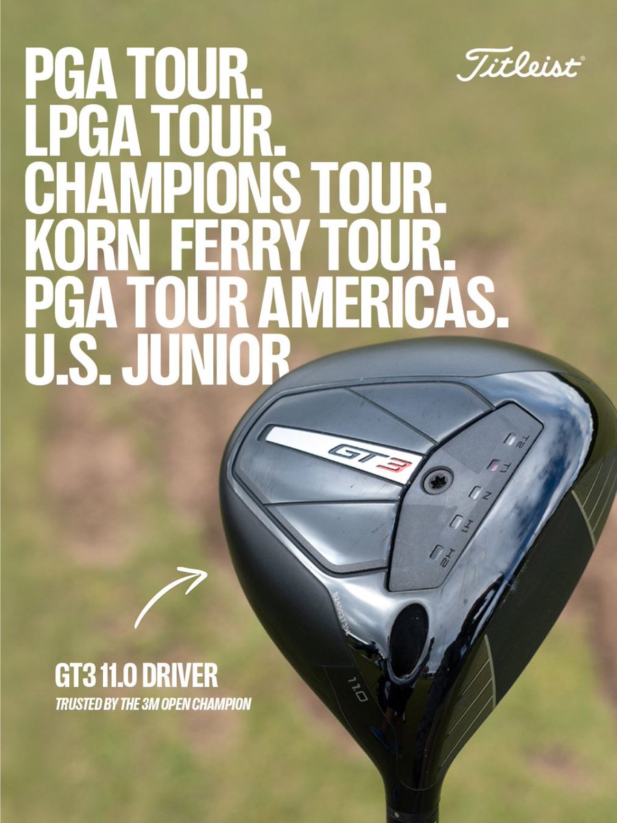 Titleist (@titleist) on Twitter photo Trending: Total driving performance.
Check out the Titleist drivers gamed by champions around the world this past weekend:
β‘οΈ PGA TOUR: GT3 11.0 π
β‘οΈ LPGA Tour: TSR3 9.0 π
β‘οΈ Korn Ferry Tour: GT2 10.0 π
β‘οΈ Champions Tour: TSR3 9.0 π
β‘οΈ PGA TOUR Americas: GT2 10.0 π
β‘οΈ Trending: Total driving performance.
Check out the Titleist drivers gamed by champions around the world this past weekend:
β‘οΈ PGA TOUR: GT3 11.0 π
β‘οΈ LPGA Tour: TSR3 9.0 π
β‘οΈ Korn Ferry Tour: GT2 10.0 π
β‘οΈ Champions Tour: TSR3 9.0 π
β‘οΈ PGA TOUR Americas: GT2 10.0 π
β‘οΈ